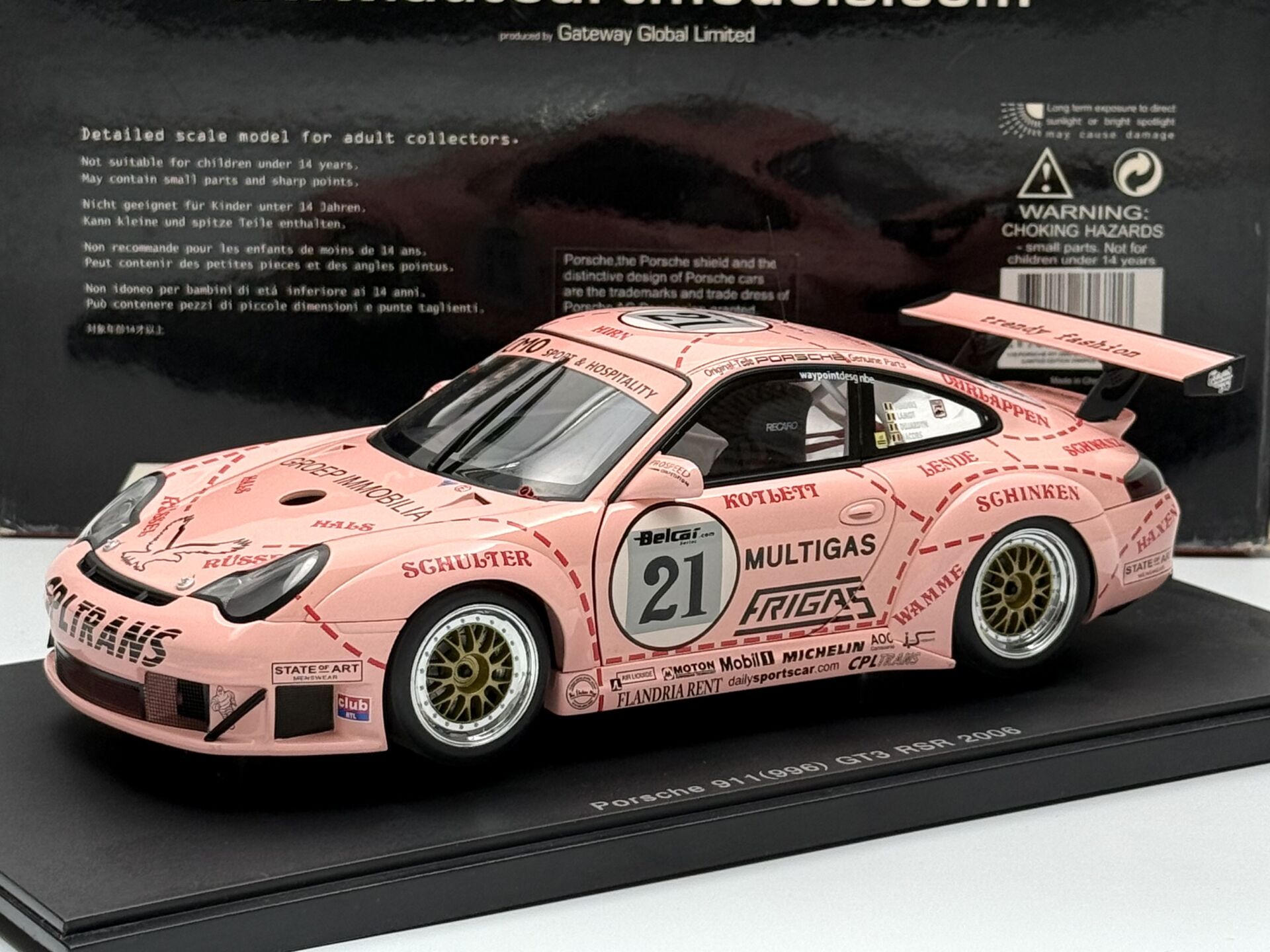 1:18 Porsche 911 996 GT3 RSR 2006 Zolder Pink Pig - Autoart