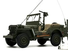1:18 WILLYS Jeep with Trailer US Army 1941 74016 - Autoart Signature