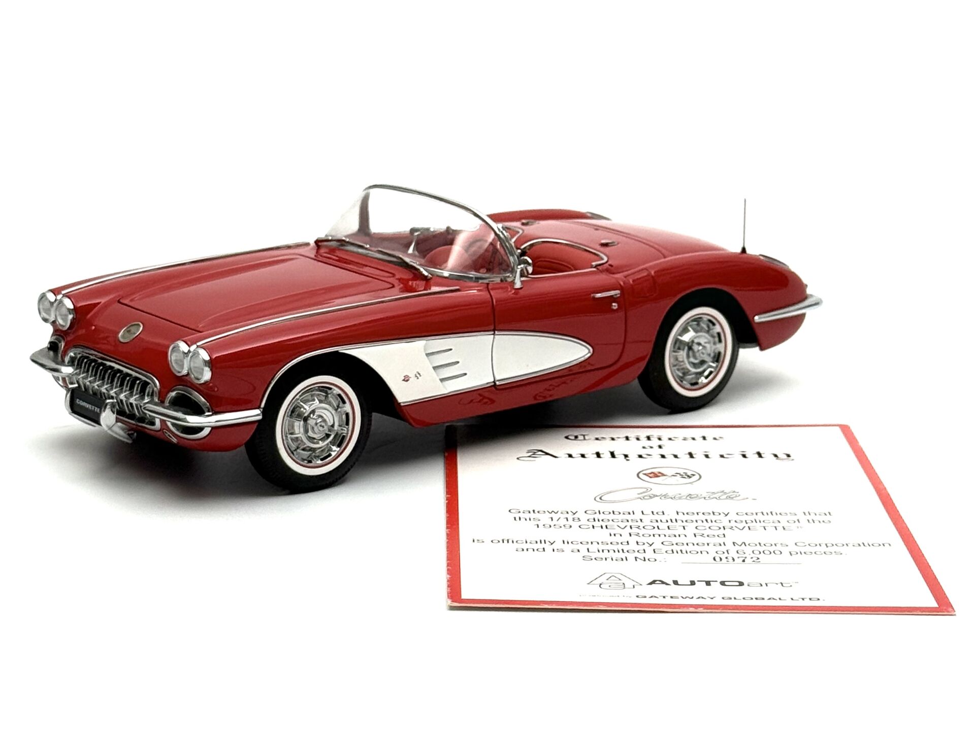 1:18 Chevrolet Corvette C1 1959 Roman Red 71141 - Autoart