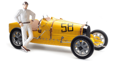 1:18 Bugatti Typ 35 Yellow Livery with Female Racer 1924 -CMC