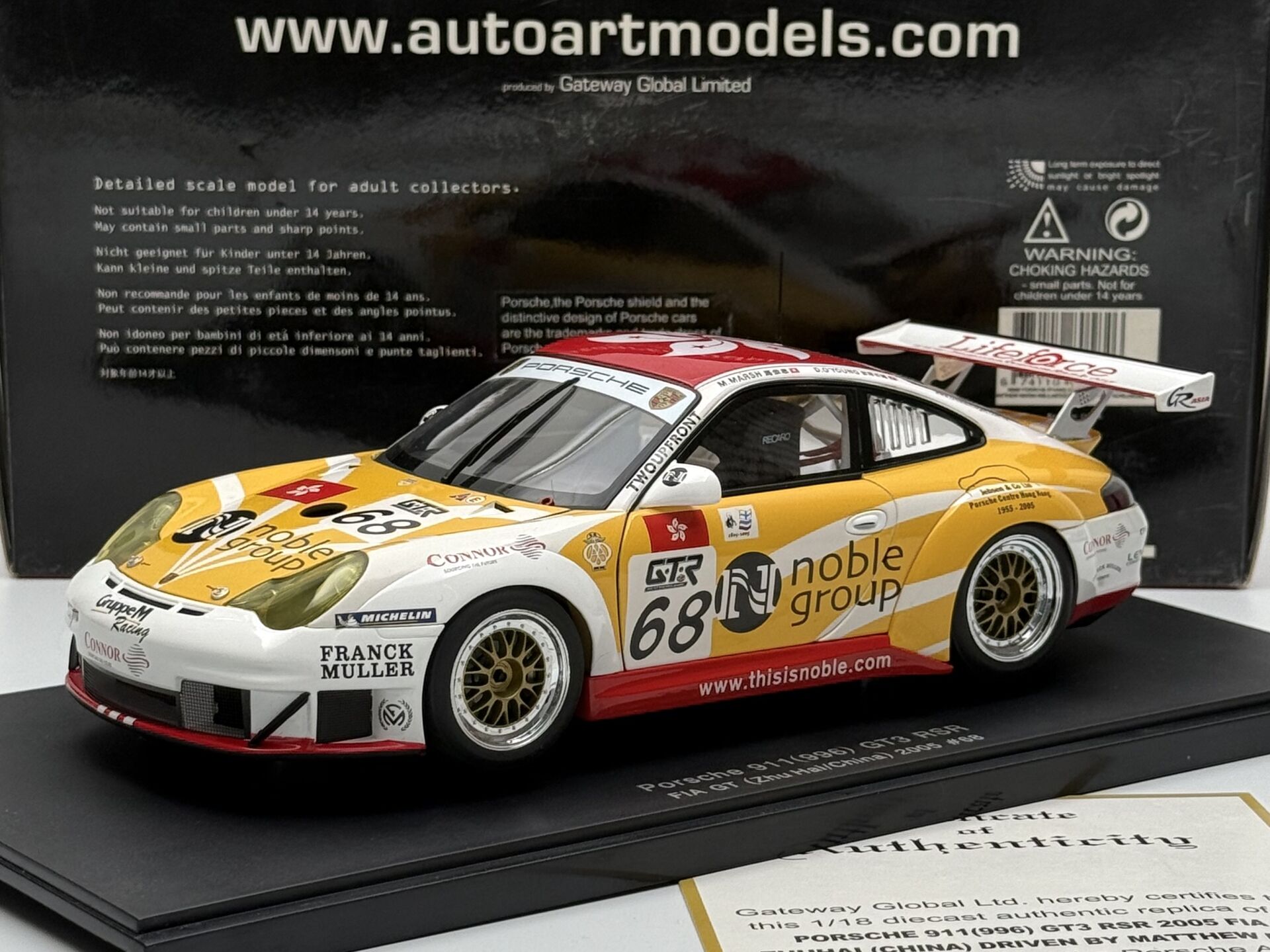 1:18 Porsche 911 996 GT3 RSR 2005 FIA Noble #68 - Autoart