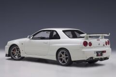 1:18 Nissan Skyline GT-R R34 V Spec 2 2001 White Pearl - Autoart
