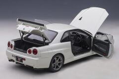 1:18 Nissan Skyline GT-R R34 V Spec 2 2001 White Pearl - Autoart