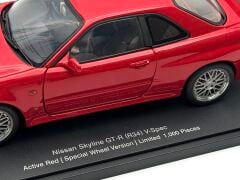1:18 Nissan Skyline GT-R R34 Active Red Diecast 1000 - Autoart