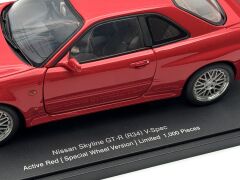 1:18 Nissan Skyline GT-R R34 Active Red Diecast 1000 - Autoart