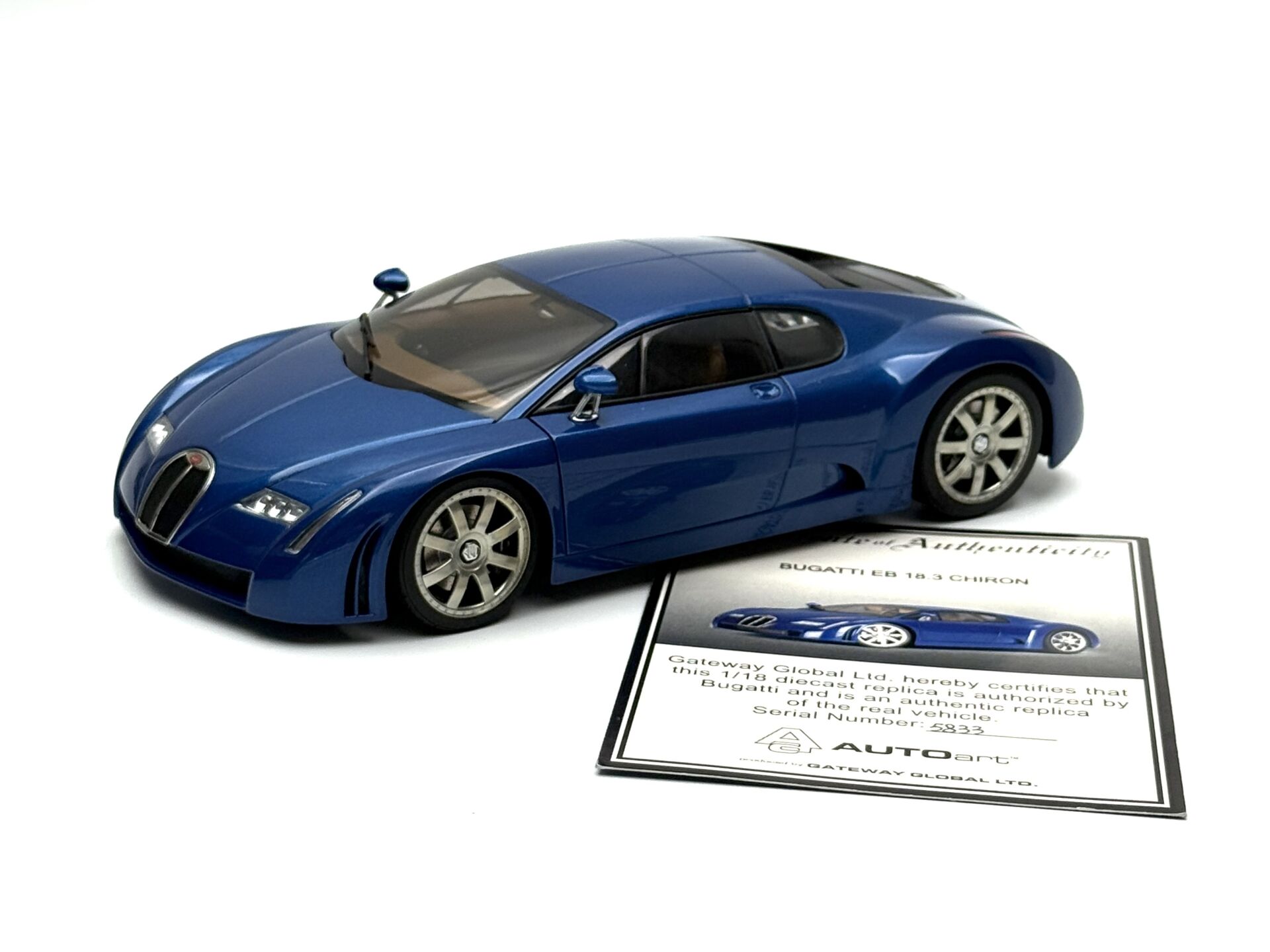 1:18 Bugatti EB 18.3 Chiron Blue 1999 70911 - Autoart