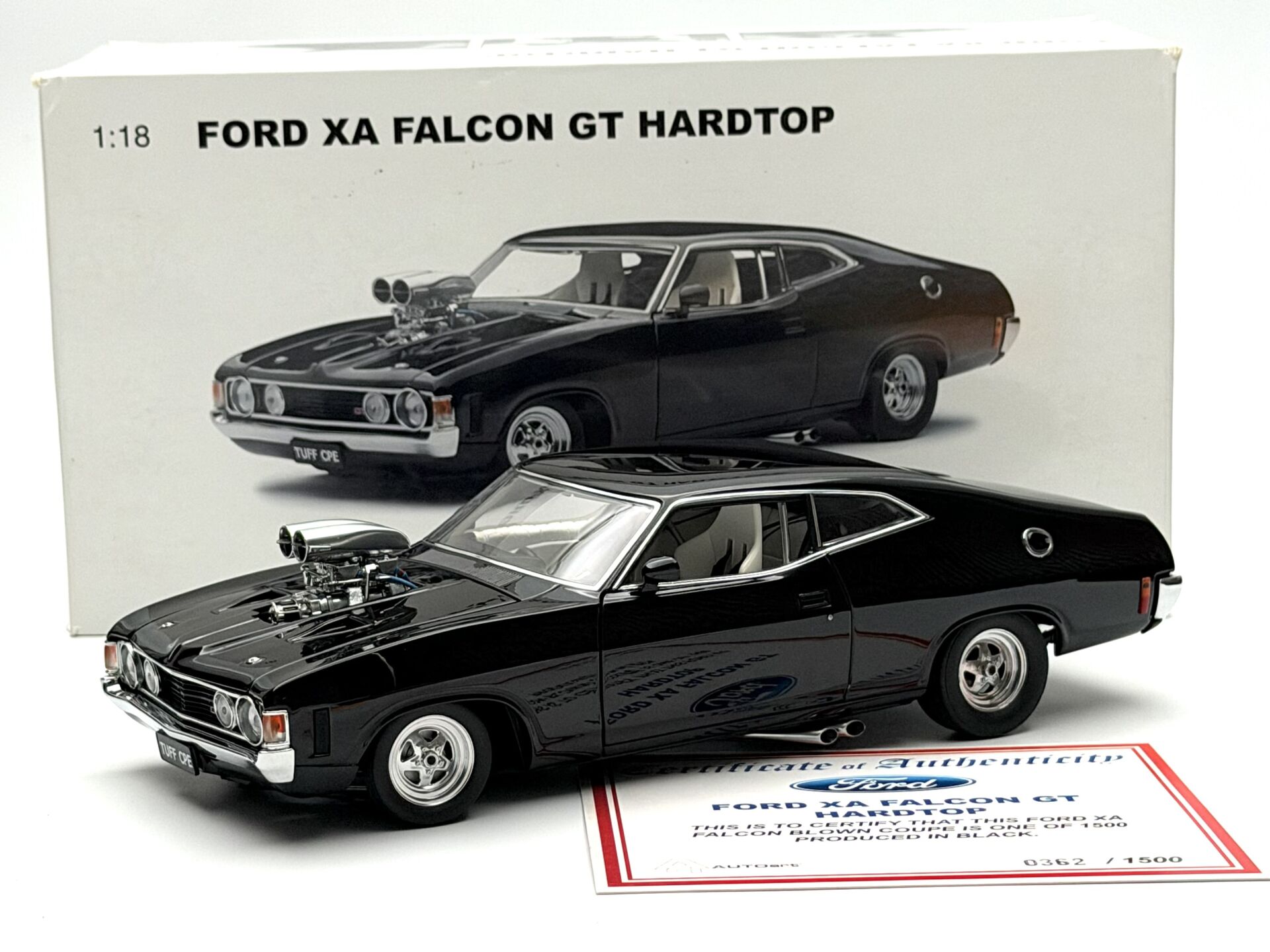1:18 Ford XA Falcon GT Hardtop Black Street Machine - Autoart