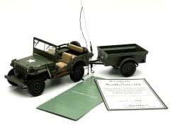 1:18 WILLYS Jeep with Trailer US Army 1941 74016 - Autoart Signature
