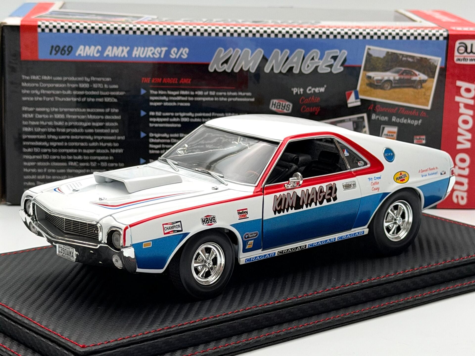 1:18 AMC AMX Hurst S/S Dragster 1969 Kim Nagel - Auto World