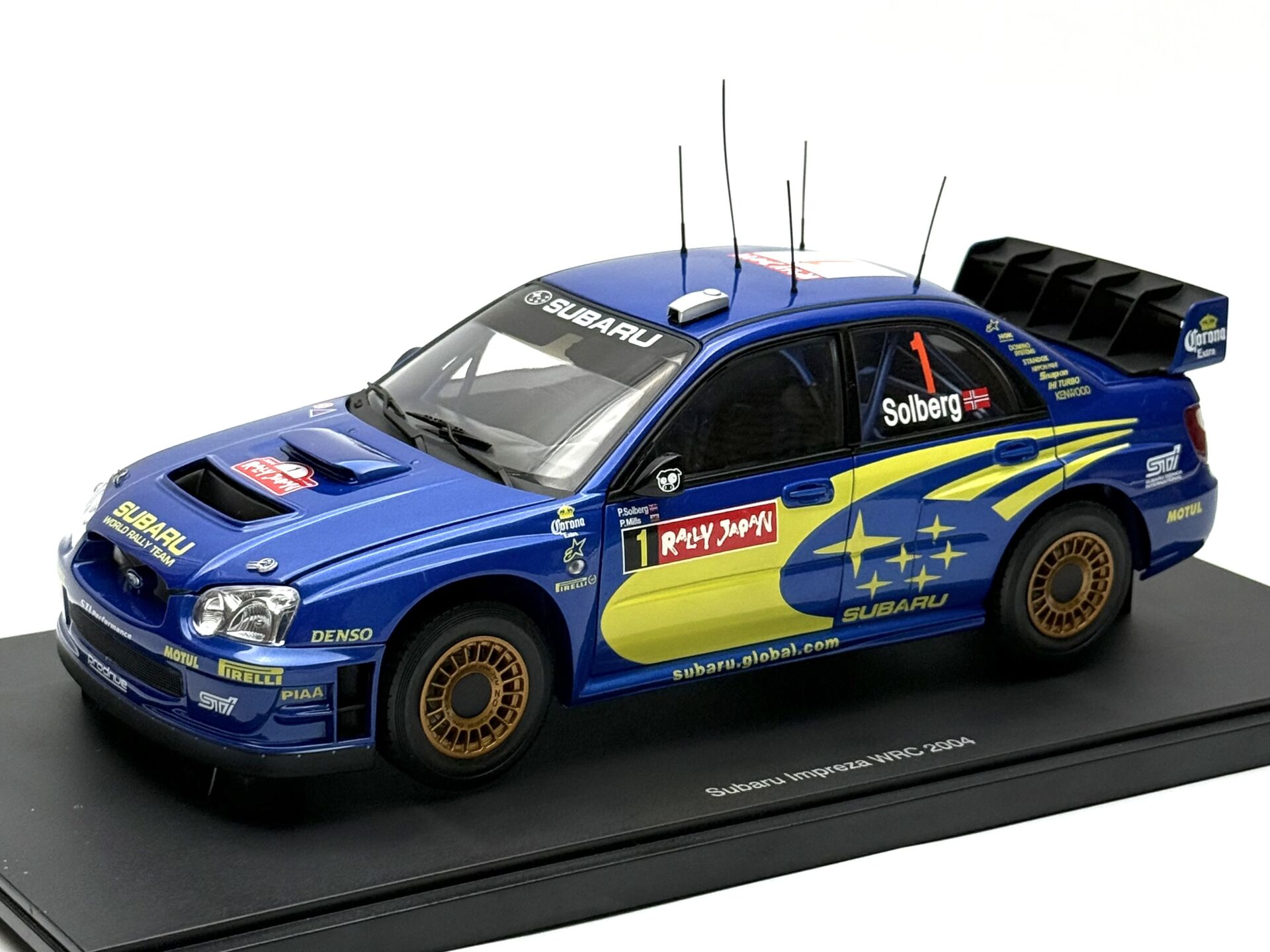 1:18 Subaru Impreza 2004 Winner Japan Rally Solberg - Autoart
