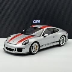 1:12 Porsche 911 R 991 Coupe Silver Red 2016 - Minichamps