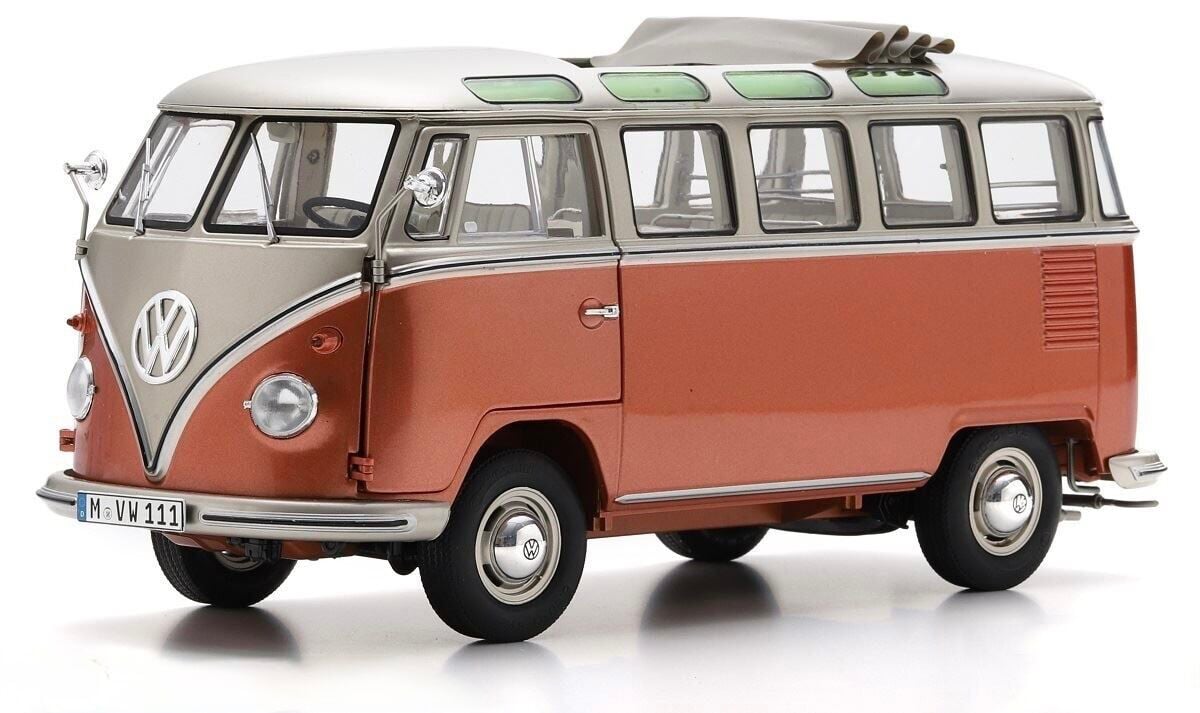 1:18 Volkswagen T1 Samba Open Roof 1962 Copper Met - Schuco