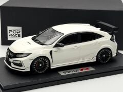 1:18 Honda Civic FK8 Mugen Type R White + Figure - POP RACE