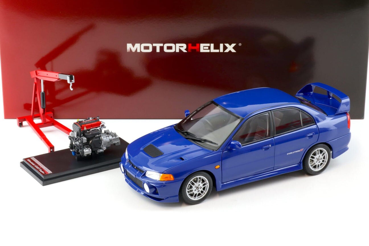 1:18 Mitsubishi Lancer Evolution IV Icelle Blue - Motorhelix