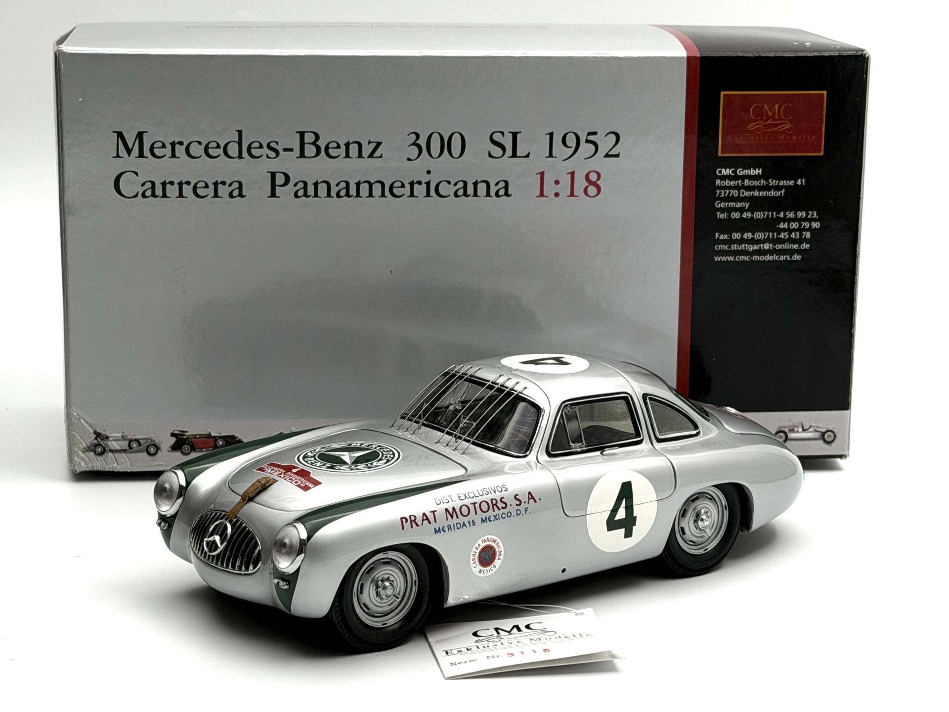 1:18 Mercedes-Benz 300 SL Carrera Panamericana Green - CMC
