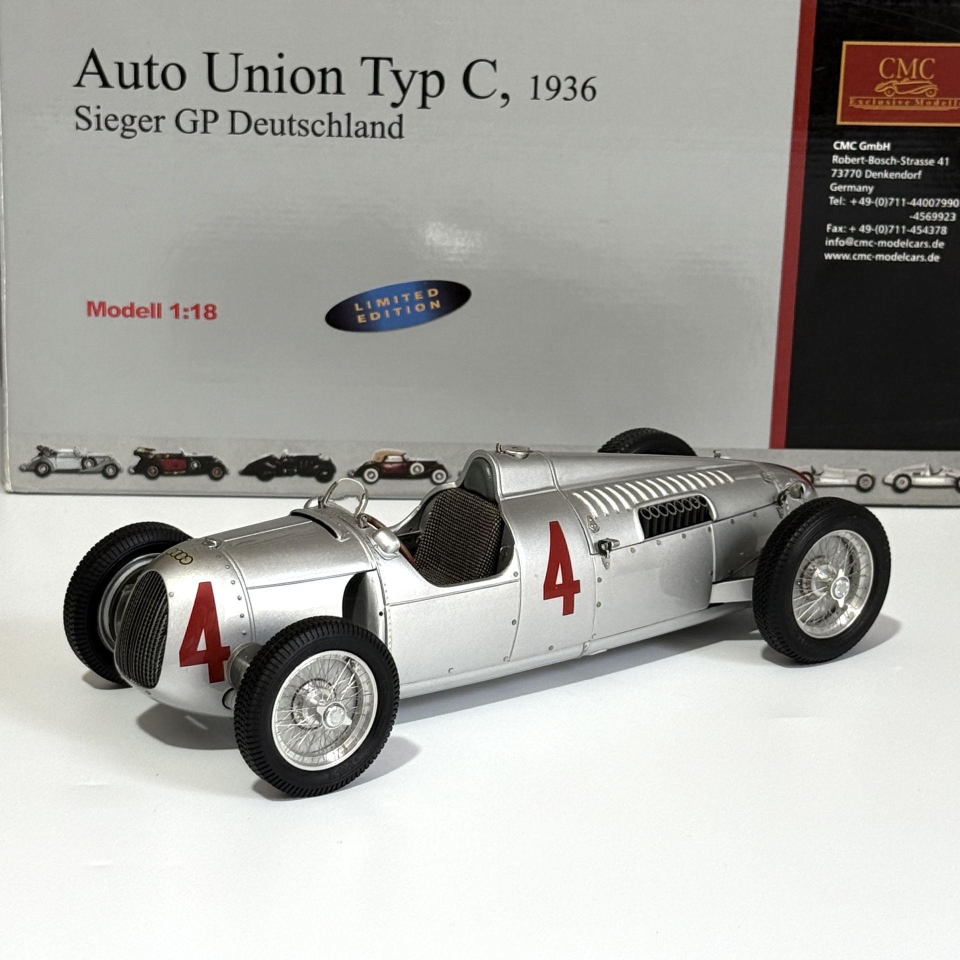 1:18 Auto Union Type C No:4 Deutschland GP Winner 1936 - CMC