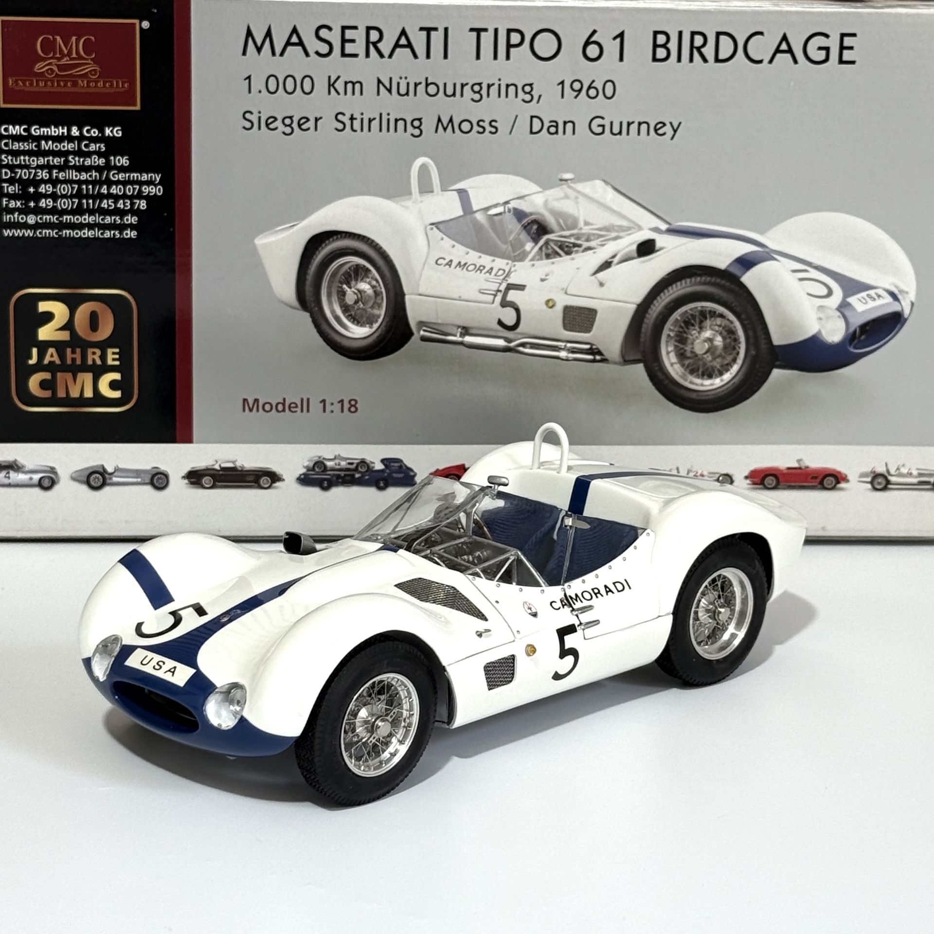 1:18 Maserati Tipo 61 Birdcage 1960 Nürburgring Winner - CMC