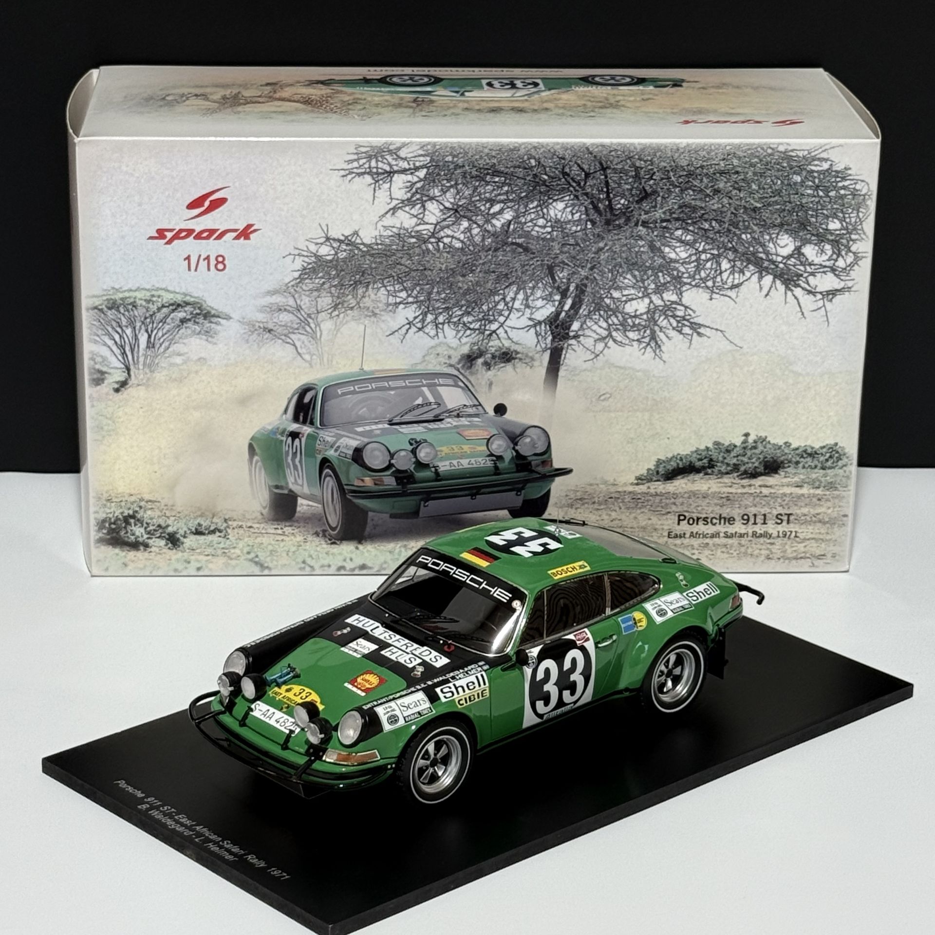 1:18 Porsche 911 ST East Africa Safari Rally 1971 - Spark