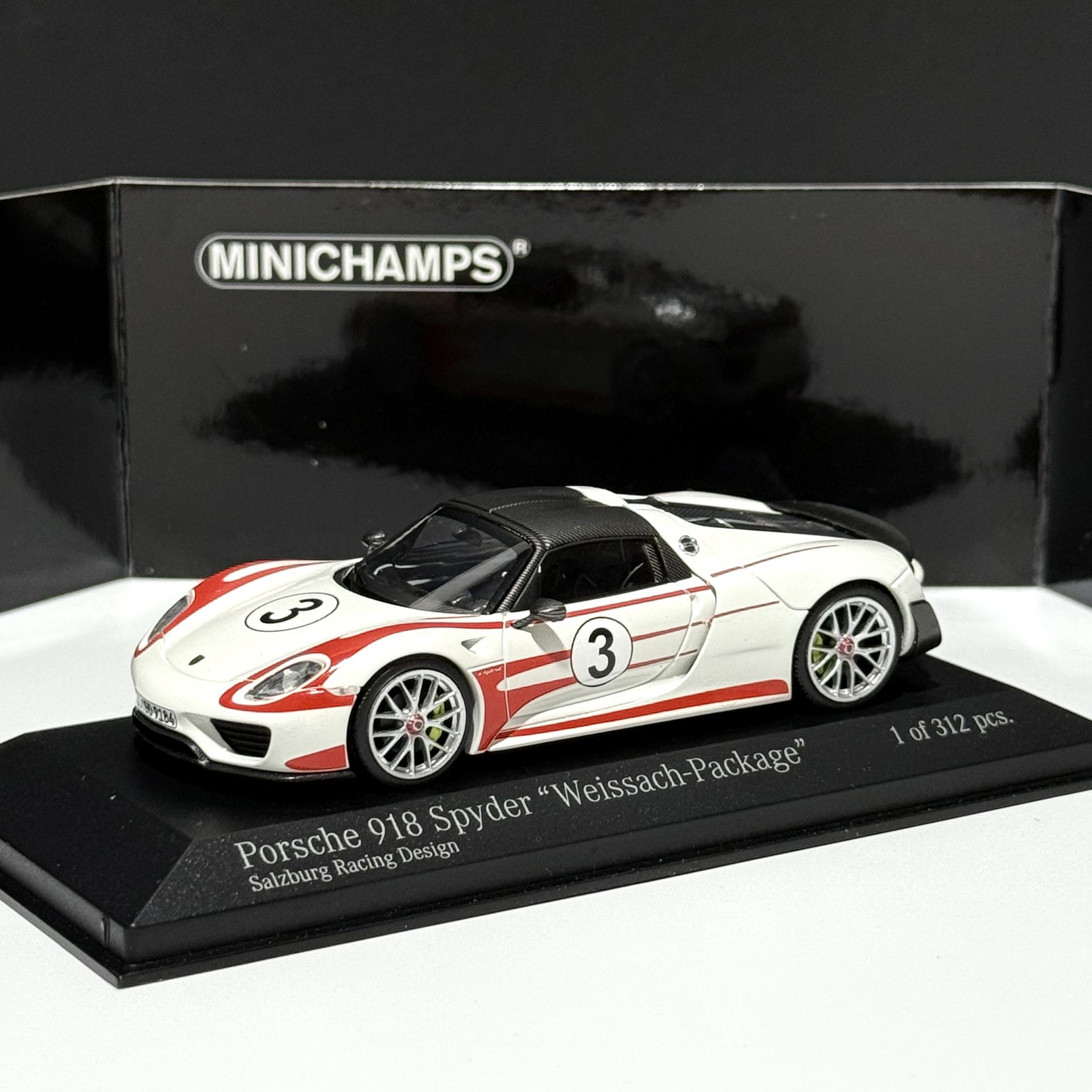 1:43 Porsche 918 Weissach Package Salzburg Edt. - Minichamps