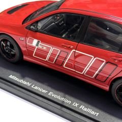 1:18 Mitsubishi Lancer Evo IX Ralliart Red 77196 - Autoart