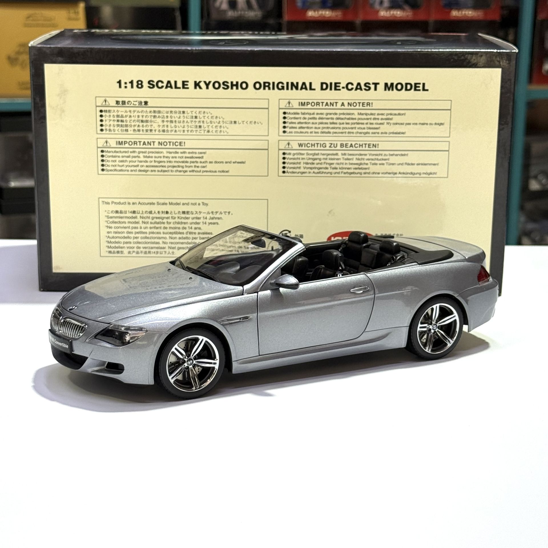 1:18 BMW M6 Convertible E64 2006 Silver - Kyosho