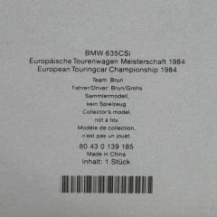 1:18 BMW 635 CSI Team Jagermeister 1984 Group A - Autoart