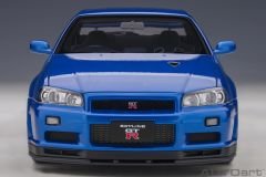 1:18 Nissan Skyline GT-R R34 V Spec 2 2001 Blue - Autoart