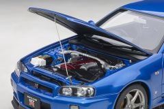 1:18 Nissan Skyline GT-R R34 V Spec 2 2001 Blue - Autoart