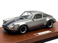 1:18 Porsche 911 964 Singer Titanium Silver/Navy Stripe - Make Up