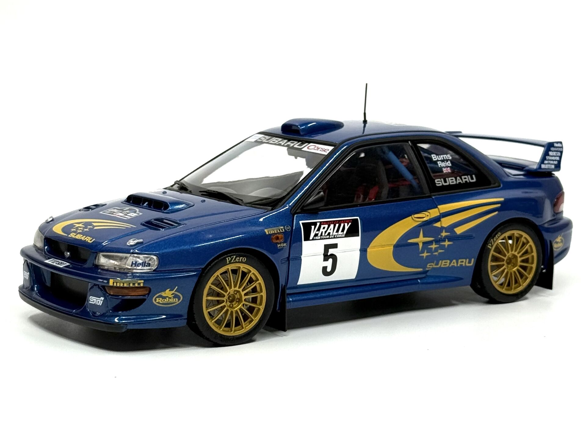 1:18 Subaru Impreza WRC 1999 Rally France Burns/Reid #5- Autoart