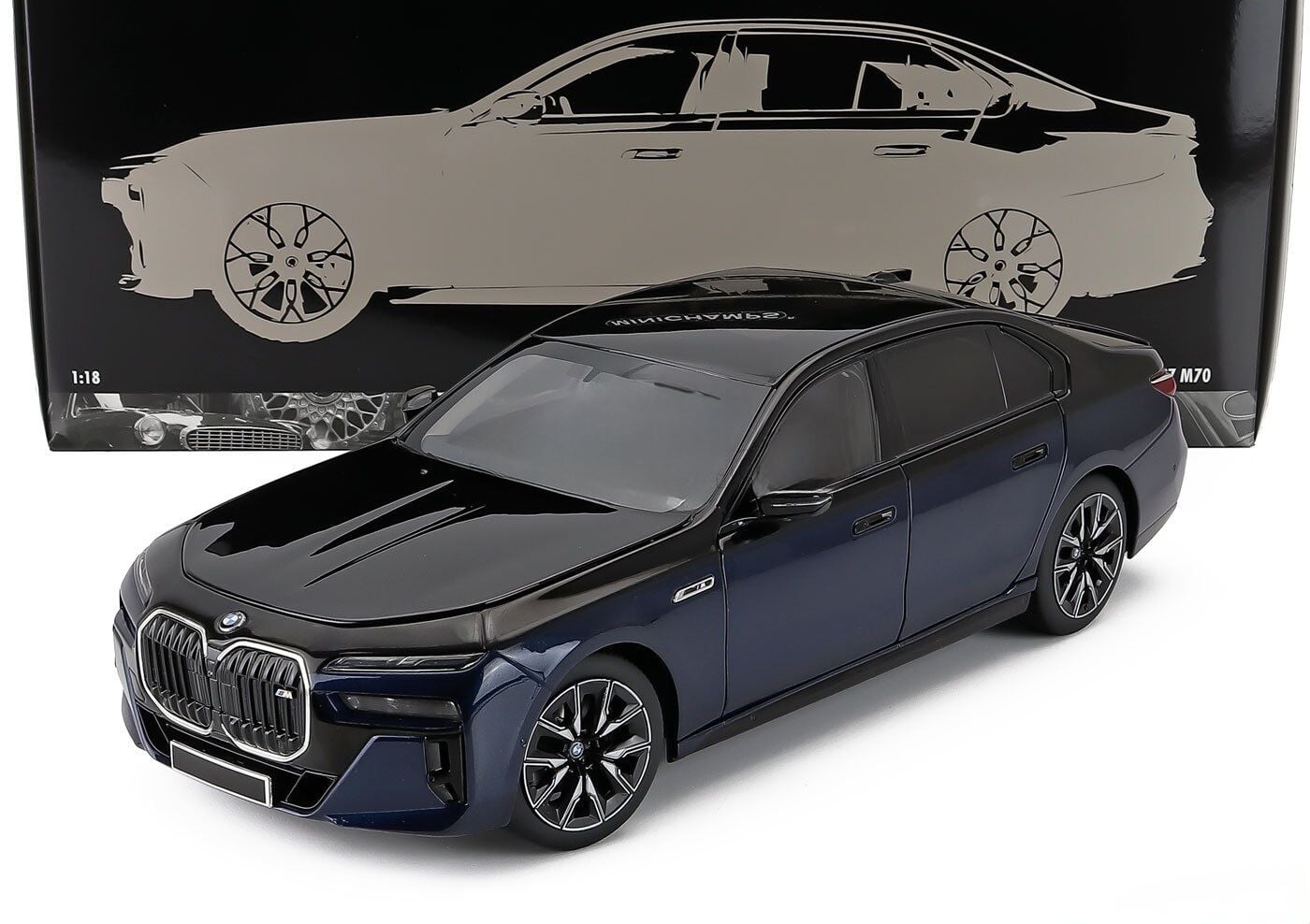 1:18 BMW i7 M70 G70 Blue Metallic 2024 - Minichamps