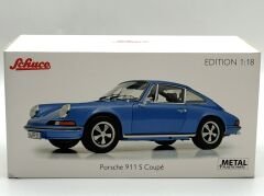 1:18 Porsche 911 S 2.4 Coupe Blue Met 1973 - Schuco