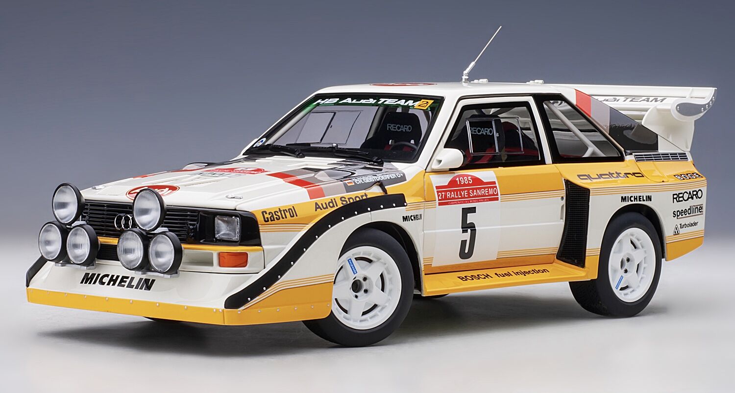 1:18 AUDI Sport Quattro S1 San Remo Winner Röhrl #5 - Autoart