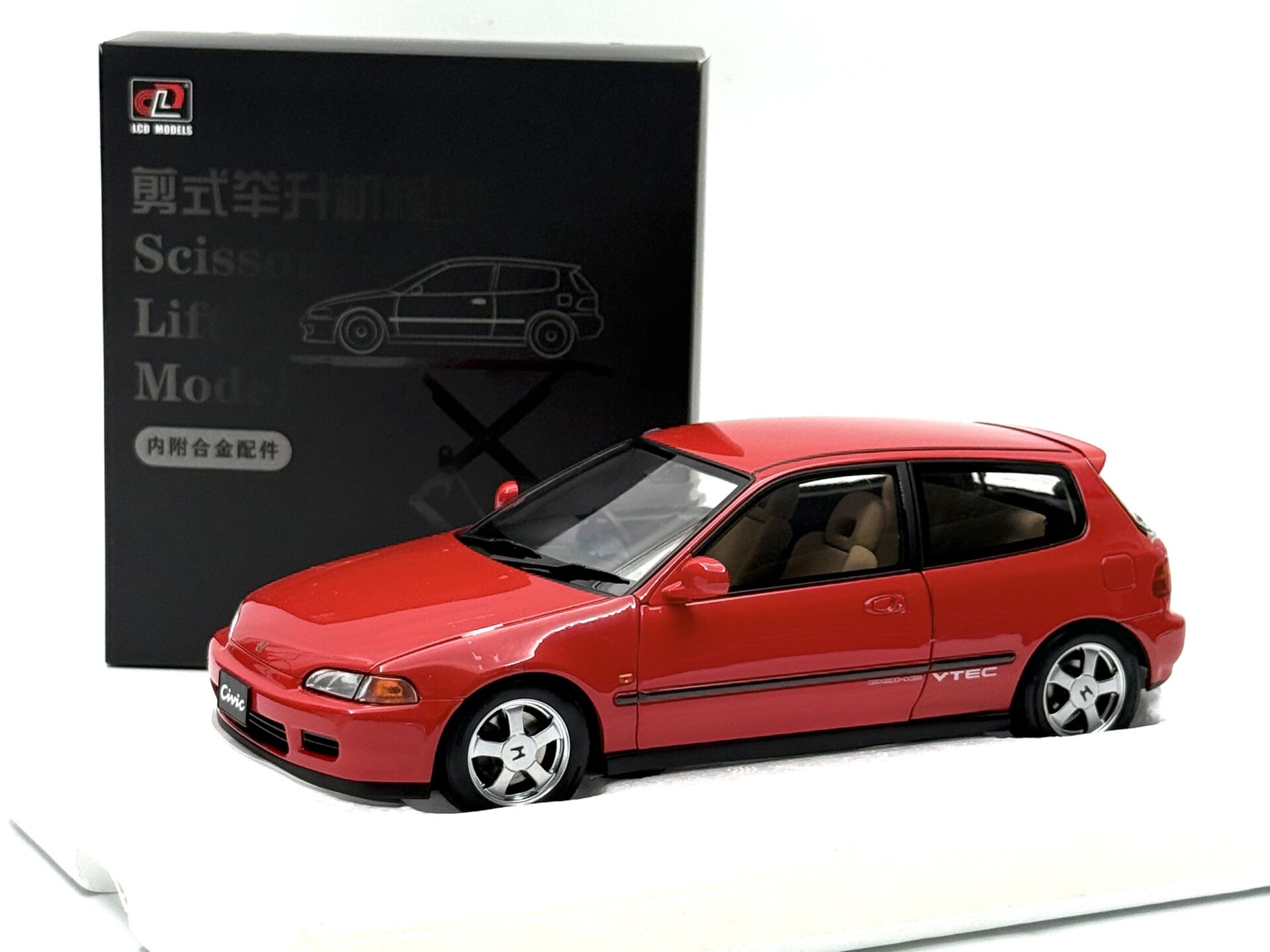 1:18 Honda Civic EG6 SİR II Vtec Red Lift Set 1993 - LCD Model
